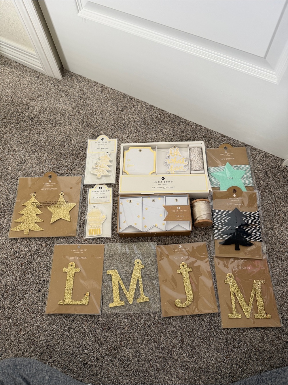 Sugar Paper Target Gold Glitter Holiday Gift Tags & Accents Set NEW